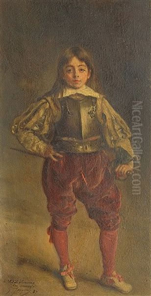 Heros En Herbe Oil Painting by Jacquet Gustave