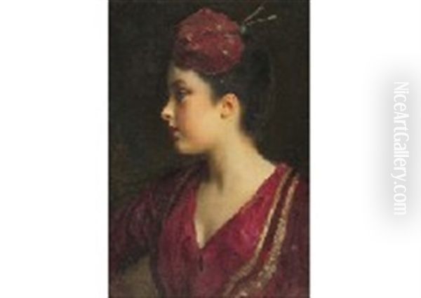 Jeune Femme Oil Painting by Jacquet Gustave