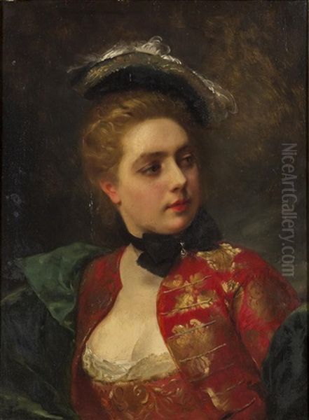 Odette Oil Painting by Jacquet Gustave