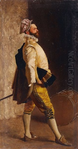 Stehender Trommler Oil Painting by Jacquet Gustave