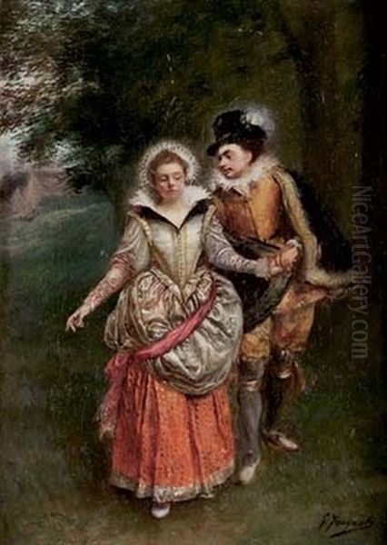 Moment Amoureux Oil Painting by Jacquet Gustave
