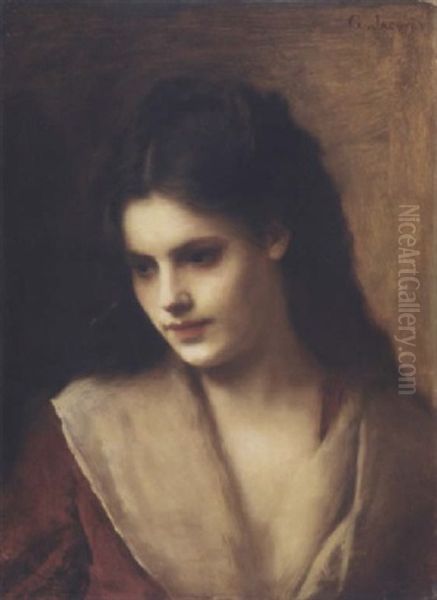 L'adolescente Oil Painting by Jacquet Gustave