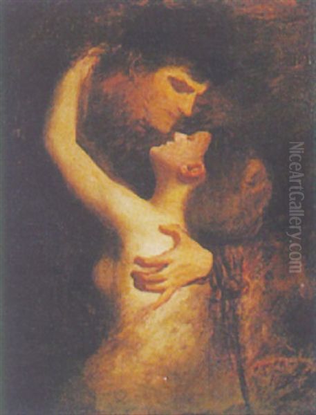 The Lovers Oil Painting by Jacquet Gustave