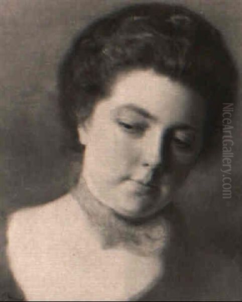 Junge Frau Mit Gelber Masche Oil Painting by Jacquet Gustave