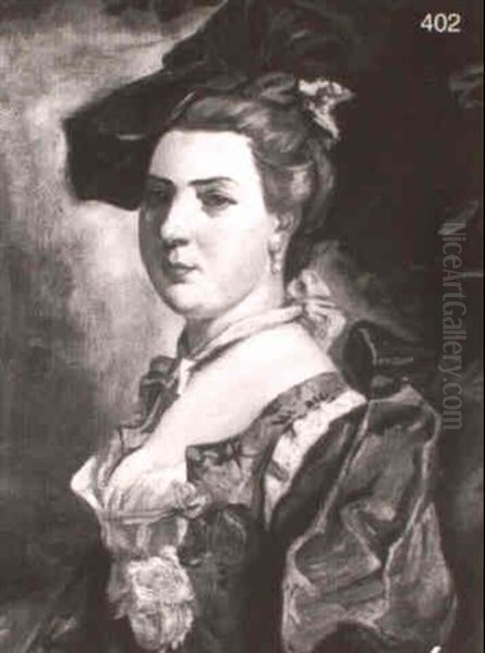 Portrait D'une Jeune Fille Au Chapeau Oil Painting by Jacquet Gustave