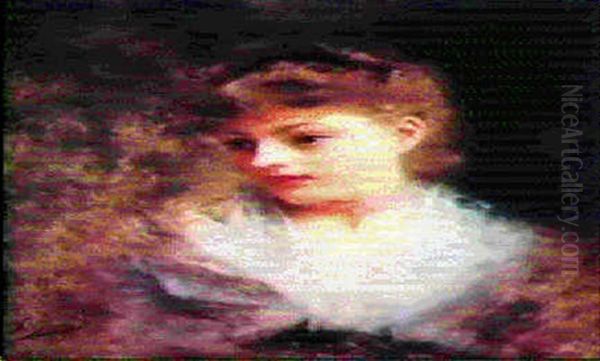 Portrait De Jeune Femme Oil Painting by Jacquet Gustave