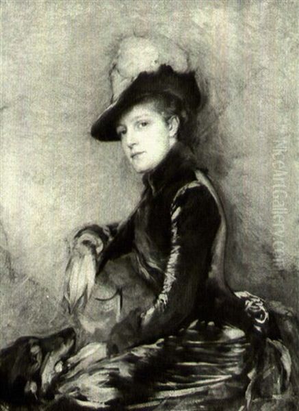 L'elegante Avec Son Chien Oil Painting by Jacquet Gustave