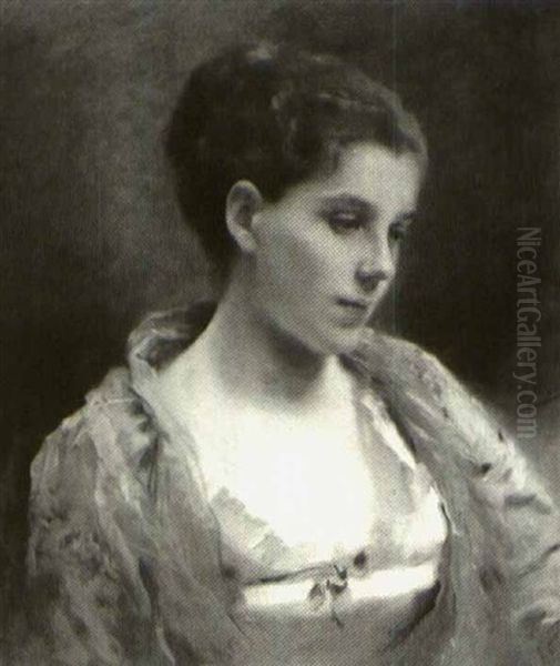 Portrait Of A Young Woman Oil Painting by Jacquet Gustave