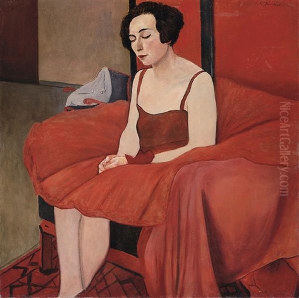 Die Rote Tanzerin Oil Painting by Willi Jaeckel