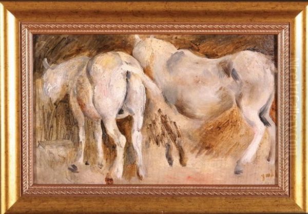 W Stajni Oil Painting by Wladyslaw Adam Alojzy Jahl