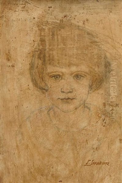 Jakobides_georg Madchenbildnis Oil Painting by Georgios Jakobides