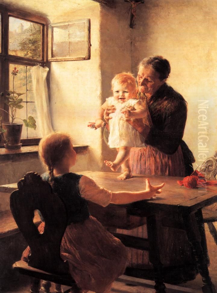 The First Steps Oil Painting by Georgios Jakobides