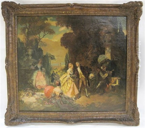 The Picnic Oil Painting by Lajos (Louis) Jambor