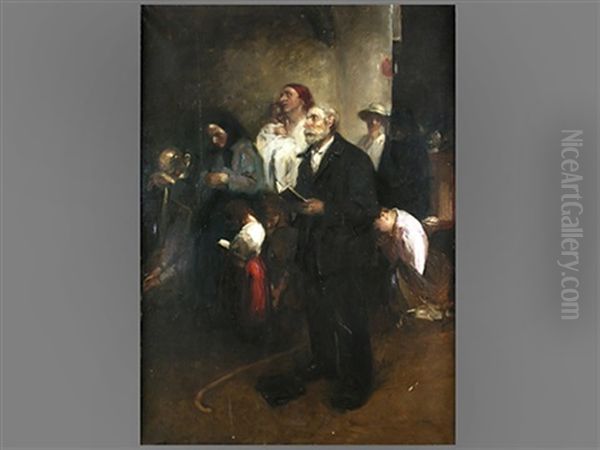 Das Gebet Oil Painting by Lajos (Louis) Jambor