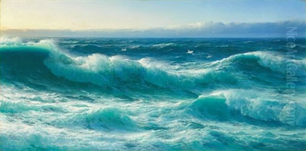 Cornish Rollers Oil Painting by David James