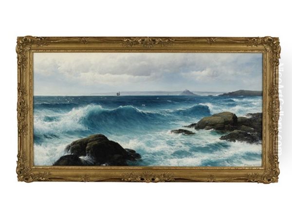 Incoming Waves Oil Painting by David James