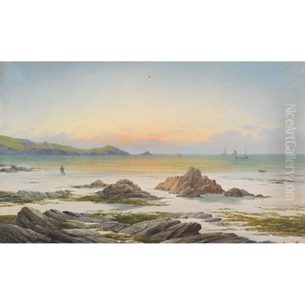 Figure On The Coast, Murray Bay Oil Painting by David James