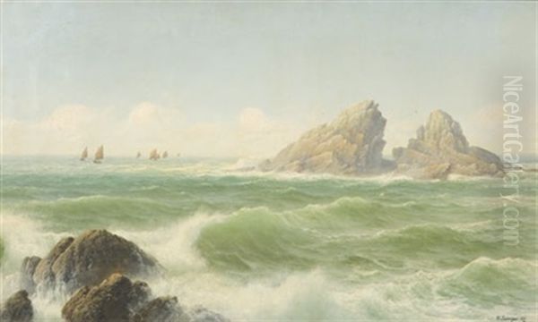 Manawaur Rocks, Scilly Oil Painting by David James