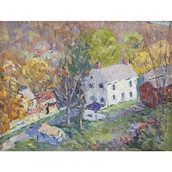 House By The Canal Oil Painting by John Wells James