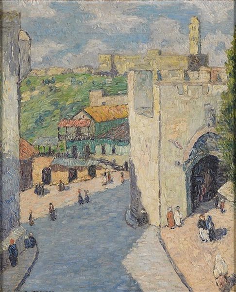 Untitled (jaffa Gate Jerusalem) Oil Painting by John Wells James