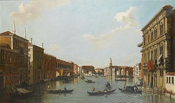 The Grand Canal, Venice, Looking North West From The Palazzo Vendramin-calergi Towards San Geremia Oil Painting by William James