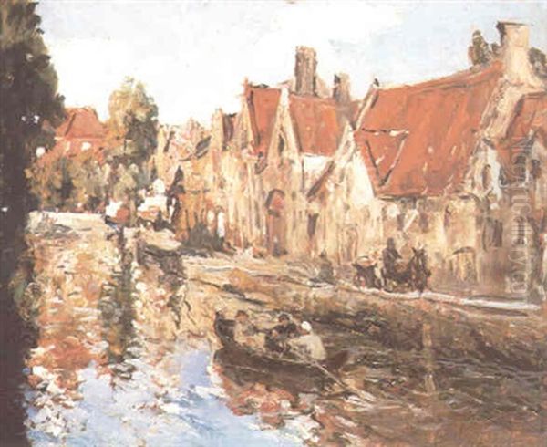 The Canal, Bruge Oil Painting by Alexander Jamieson
