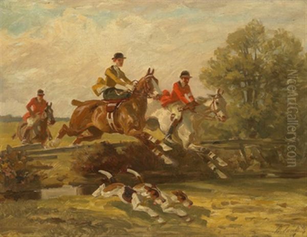 Parforce Jagd Oil Painting by Angelo Jank