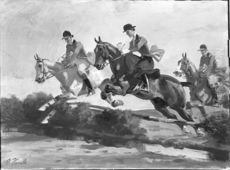 Hindernisrennen Oil Painting by Angelo Jank