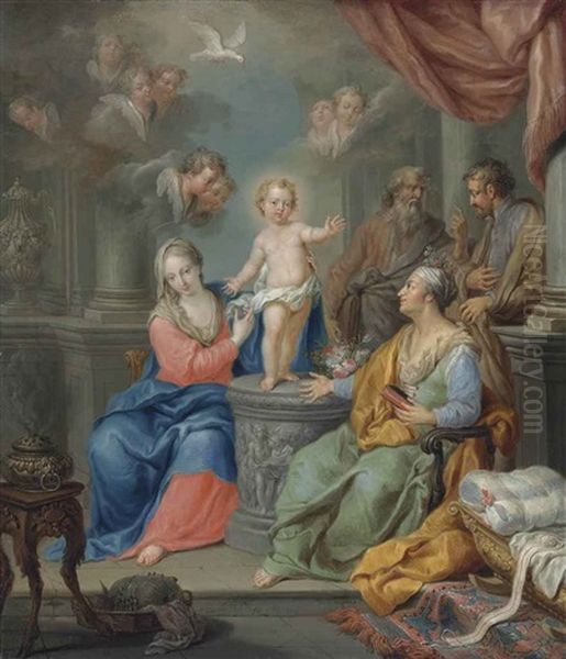 The Holy Family Oil Painting by Frans Christoph Janneck