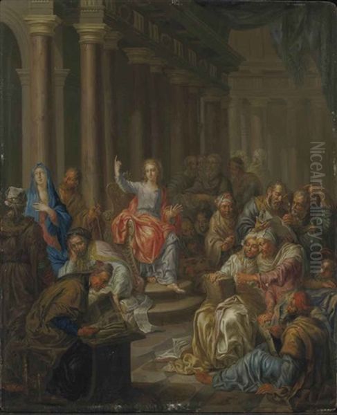 Jesus Parmi Les Docteurs Oil Painting by Frans Christoph Janneck