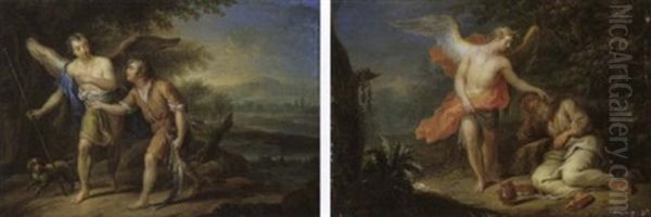 Der Engel Erscheint Dem Schlafenden Elias Oil Painting by Frans Christoph Janneck