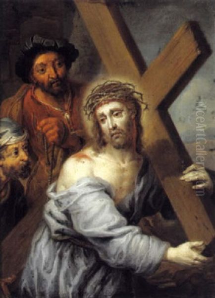Christus Tragt Das Kreuz Oil Painting by Frans Christoph Janneck
