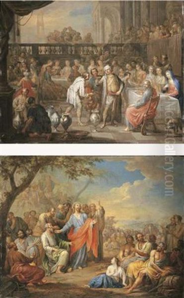 The Marriage At Cana Oil Painting by Frans Christoph Janneck