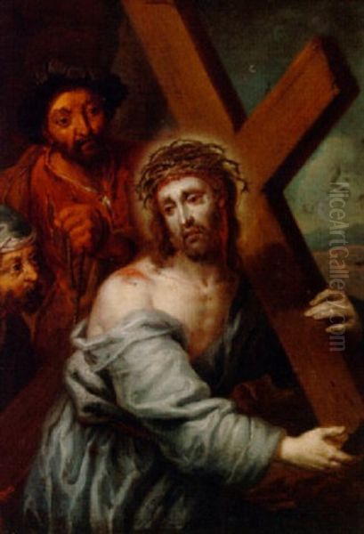 Christ Carrying The Cross Oil Painting by Frans Christoph Janneck