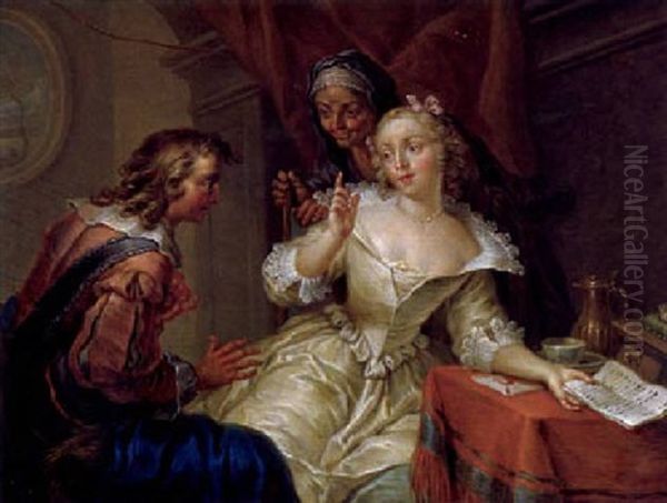 Galante Szene Oil Painting by Frans Christoph Janneck