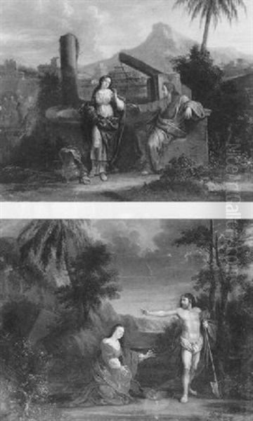 Christus Und Die Samariterin Am Brunnen Oil Painting by Frans Christoph Janneck