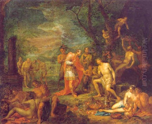 Bacchus Und Midas Oil Painting by Frans Christoph Janneck