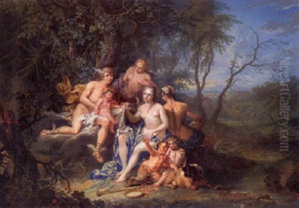 Die Erziehung Des Bacchus Oil Painting by Frans Christoph Janneck