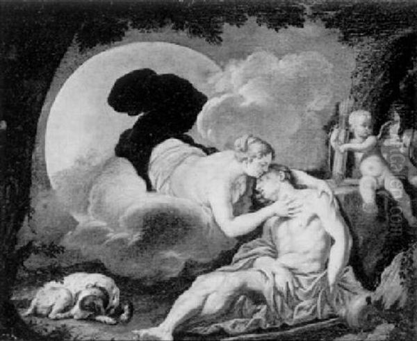 Diana And Endymion Oil Painting by Frans Christoph Janneck