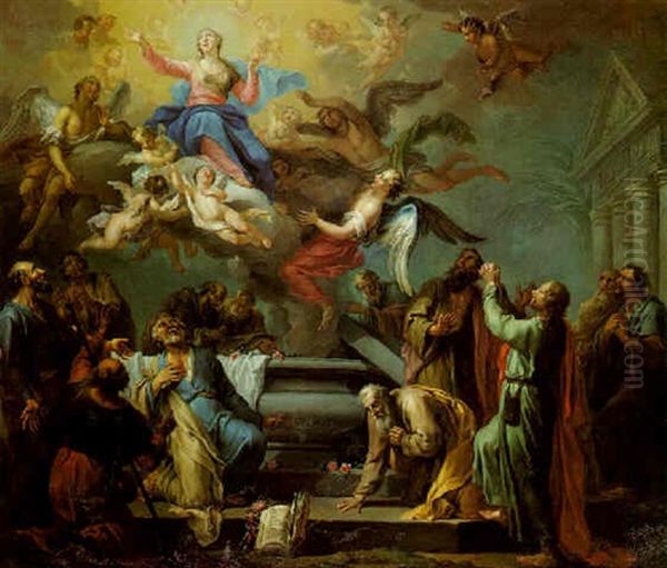 The Assumption Of The Virgin Oil Painting by Frans Christoph Janneck