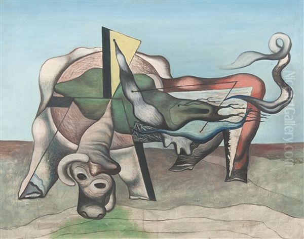 Cow Ii Oil Painting by Frantisek Janousek