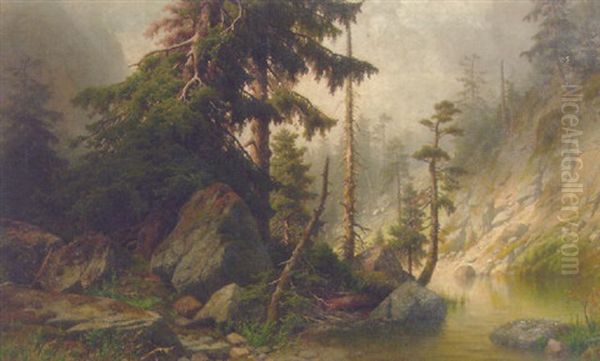 Forest Landscape Oil Painting by Joseph Jansen