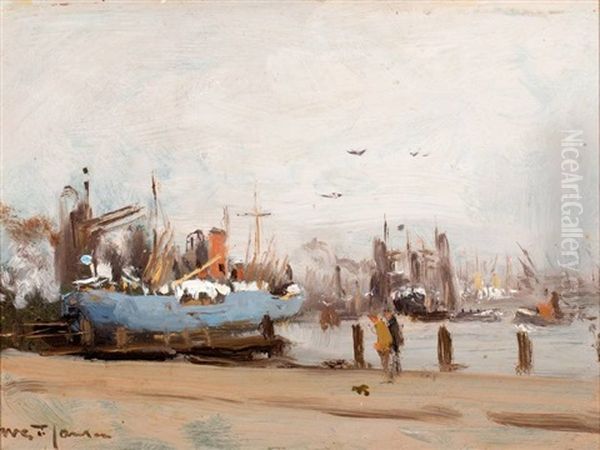 Haventje Harlingen Oil Painting by Willem George Frederik Jansen