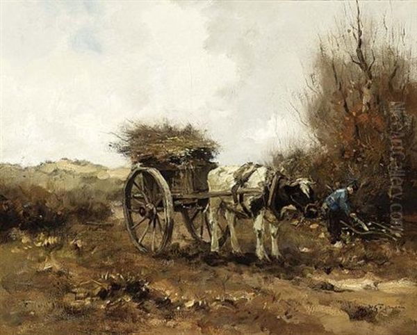 A Woodgatherer In The Dunes Oil Painting by Willem George Frederik Jansen