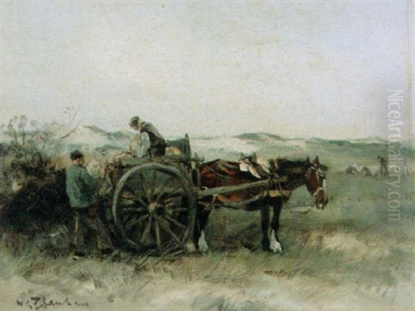 Unloading The Cart Oil Painting by Willem George Frederik Jansen