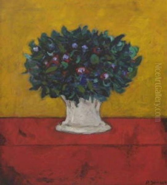 Blumenpracht Vor Gelbem Himmel Oil Painting by Gerhard Janssen