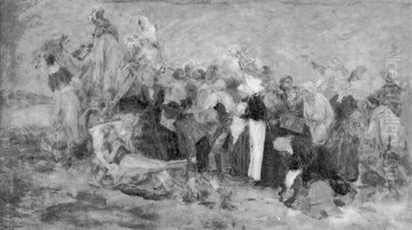 Der Zug Der Heiligen Drei Konige Oil Painting by Peter Janssen