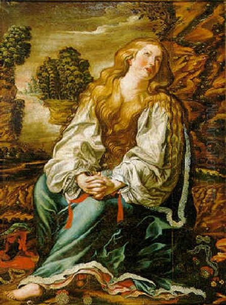 Magdalena Penitente Oil Painting by Abraham Janssens