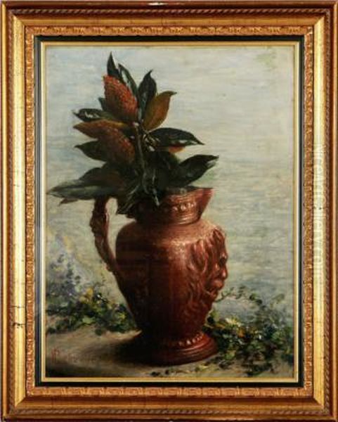 Brocca Con Fiori Oil Painting by Licinio Barzanti