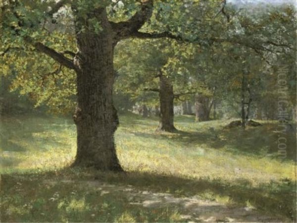 Summer Day In Djurgarden Oil Painting by Eugene Jansson